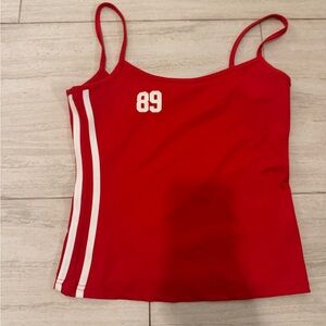 Princess Polly Vibrant Red Camisole with White Stripes 4